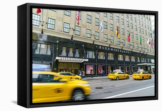 Bloomingdales Department Store and yellow taxi cabs, Lexington Avenue, Manhattan, New York City, Un-Fraser Hall-Framed Premier Image Canvas