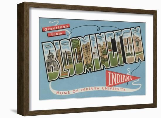 Bloomington, Indiana - Indiana University-Lantern Press-Framed Premium Giclee Print