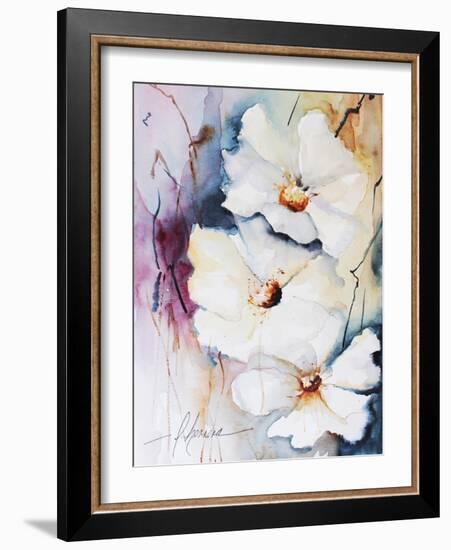 Blooms Aquas I-Leticia Herrera-Framed Art Print