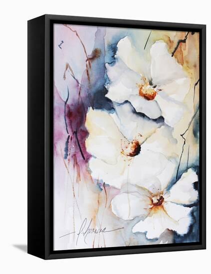 Blooms Aquas I-Leticia Herrera-Framed Stretched Canvas