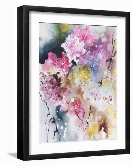 Blooms Aquas III-Leticia Herrera-Framed Art Print