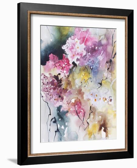 Blooms Aquas III-Leticia Herrera-Framed Art Print