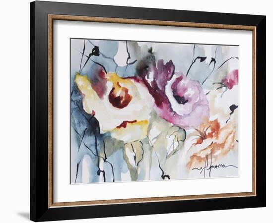 Blooms Aquas IV-Leticia Herrera-Framed Art Print