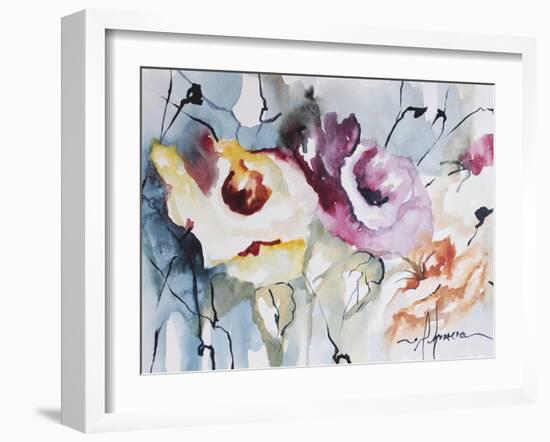 Blooms Aquas IV-Leticia Herrera-Framed Art Print