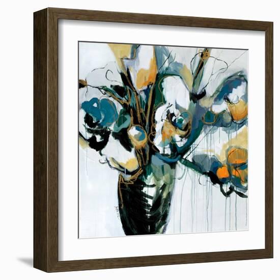 Blooms in Shamrock Grey-Angela Maritz-Framed Giclee Print