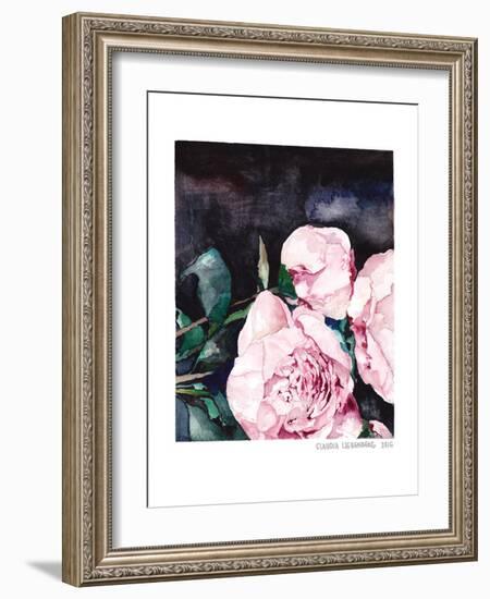 Blooms On Black 1-Claudia Liebenberg-Framed Art Print