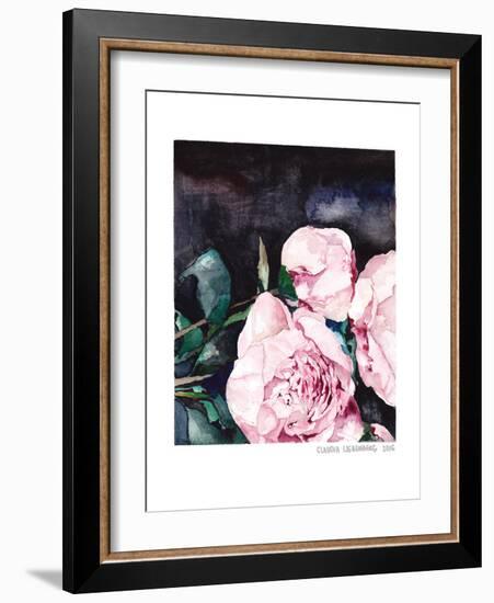 Blooms On Black 1-Claudia Liebenberg-Framed Art Print