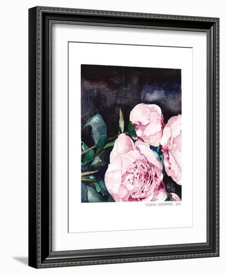 Blooms On Black 1-Claudia Liebenberg-Framed Art Print