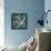 Blooms Teal Sq-Sharon Turner-Framed Stretched Canvas displayed on a wall