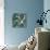 Blooms Teal Sq-Sharon Turner-Framed Stretched Canvas displayed on a wall