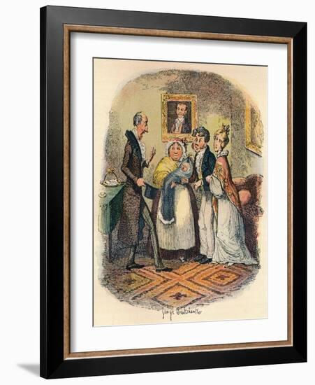 Bloomsbury Christening, C1900-George Cruikshank-Framed Giclee Print