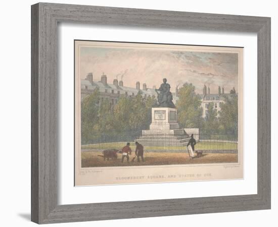 Bloomsbury Square with Statue of Fox, Engraved by Charles Mottram (1806-76), 1831 (Etching)-Thomas Hosmer Shepherd-Framed Giclee Print