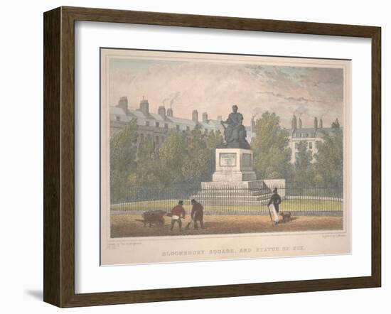 Bloomsbury Square with Statue of Fox, Engraved by Charles Mottram (1806-76), 1831 (Etching)-Thomas Hosmer Shepherd-Framed Giclee Print