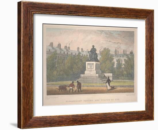 Bloomsbury Square with Statue of Fox, Engraved by Charles Mottram (1806-76), 1831 (Etching)-Thomas Hosmer Shepherd-Framed Giclee Print