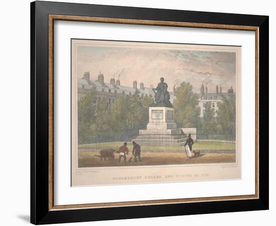 Bloomsbury Square with Statue of Fox, Engraved by Charles Mottram (1806-76), 1831 (Etching)-Thomas Hosmer Shepherd-Framed Giclee Print