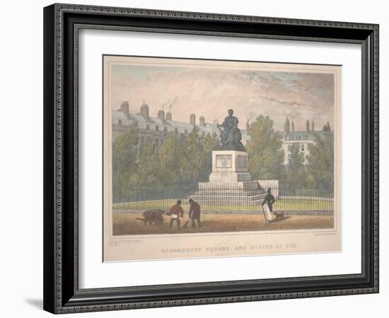 Bloomsbury Square with Statue of Fox, Engraved by Charles Mottram (1806-76), 1831 (Etching)-Thomas Hosmer Shepherd-Framed Giclee Print