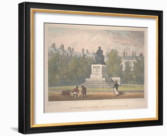 Bloomsbury Square with Statue of Fox, Engraved by Charles Mottram (1806-76), 1831 (Etching)-Thomas Hosmer Shepherd-Framed Giclee Print