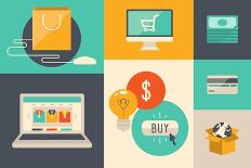 E-Commerce and Internet Shopping Icons-bloomua-Art Print