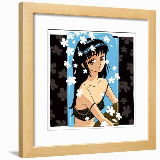 Blossom Anime Girl-Harry Briggs-Framed Giclee Print