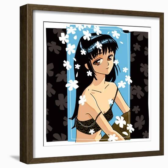 Blossom Anime Girl-Harry Briggs-Framed Giclee Print