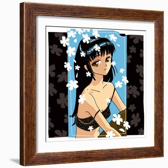 Blossom Anime Girl-Harry Briggs-Framed Giclee Print