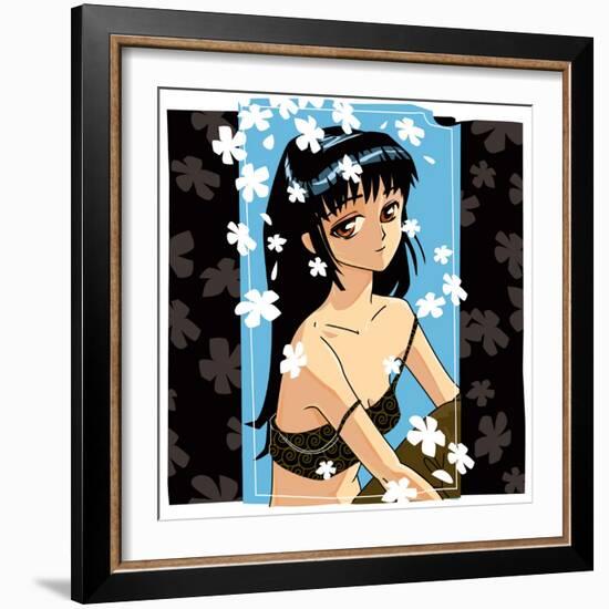 Blossom Anime Girl-Harry Briggs-Framed Giclee Print