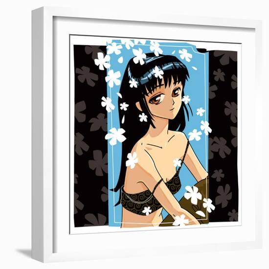 Blossom Anime Girl-Harry Briggs-Framed Giclee Print