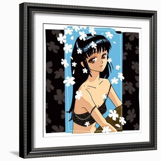 Blossom Anime Girl-Harry Briggs-Framed Giclee Print