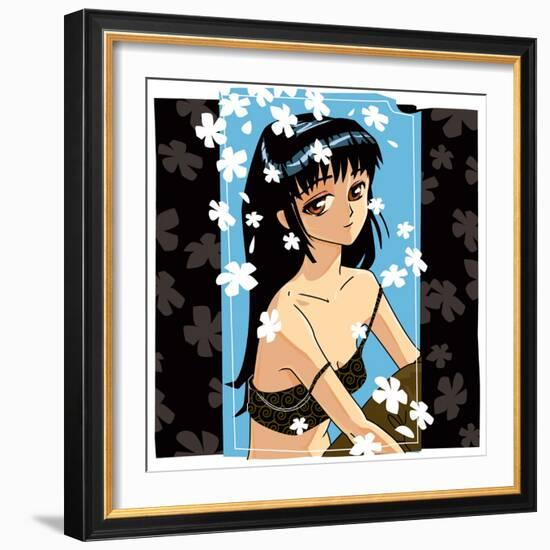 Blossom Anime Girl-Harry Briggs-Framed Giclee Print