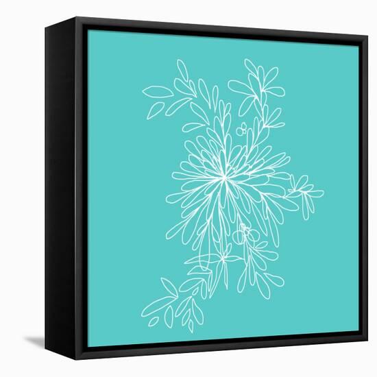 Blossom Pop Aqua-Jan Weiss-Framed Stretched Canvas