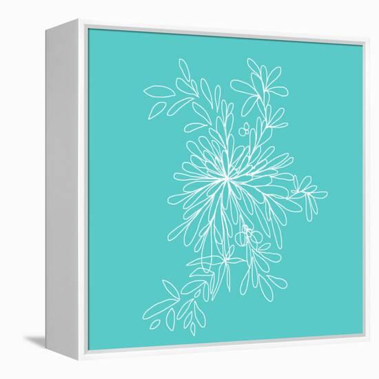 Blossom Pop Aqua-Jan Weiss-Framed Stretched Canvas