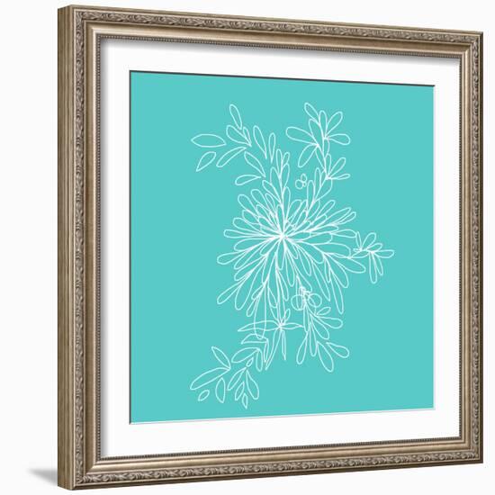 Blossom Pop Aqua-Jan Weiss-Framed Art Print