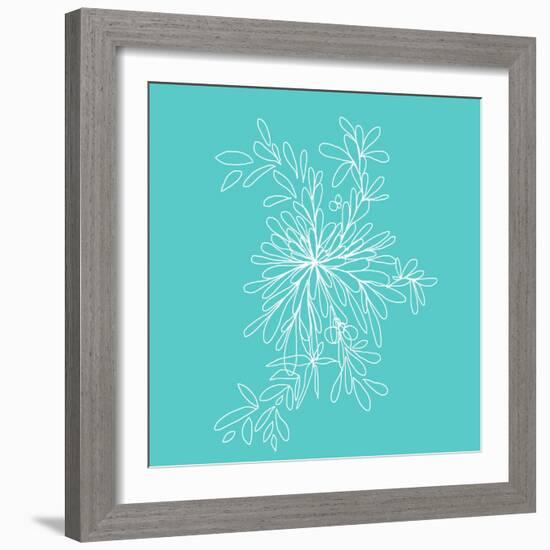 Blossom Pop Aqua-Jan Weiss-Framed Art Print