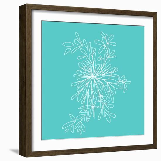 Blossom Pop Aqua-Jan Weiss-Framed Art Print