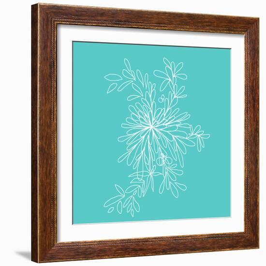 Blossom Pop Aqua-Jan Weiss-Framed Art Print