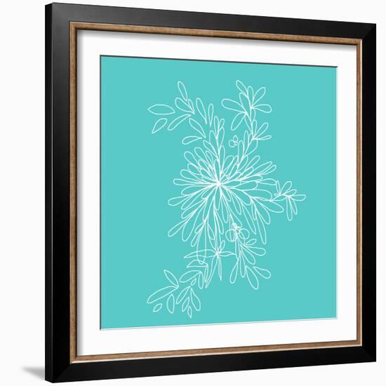 Blossom Pop Aqua-Jan Weiss-Framed Art Print