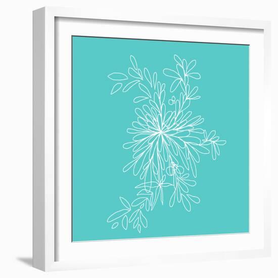 Blossom Pop Aqua-Jan Weiss-Framed Art Print