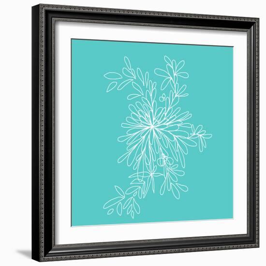 Blossom Pop Aqua-Jan Weiss-Framed Art Print