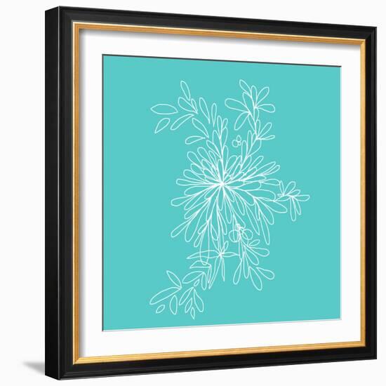 Blossom Pop Aqua-Jan Weiss-Framed Art Print