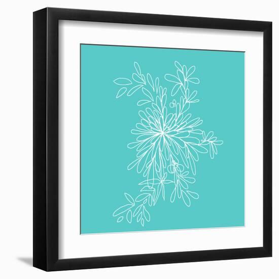 Blossom Pop Aqua-Jan Weiss-Framed Art Print