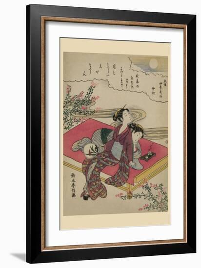 Blossoming Plants under an Autumn Moon-Suzuki Harunobu-Framed Art Print