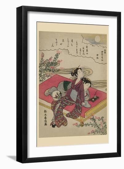 Blossoming Plants under an Autumn Moon-Suzuki Harunobu-Framed Art Print