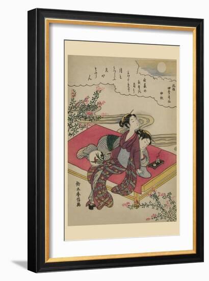 Blossoming Plants under an Autumn Moon-Suzuki Harunobu-Framed Art Print