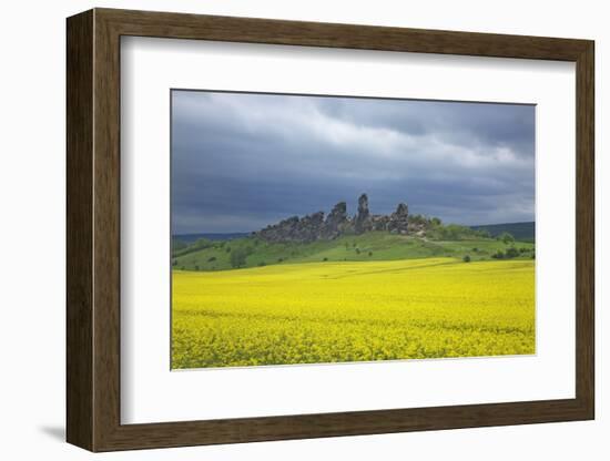 Blossoming Rape Field, Sandstone Formation of the Teufelsmauer-Uwe Steffens-Framed Photographic Print