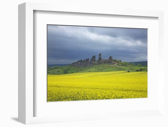 Blossoming Rape Field, Sandstone Formation of the Teufelsmauer-Uwe Steffens-Framed Photographic Print