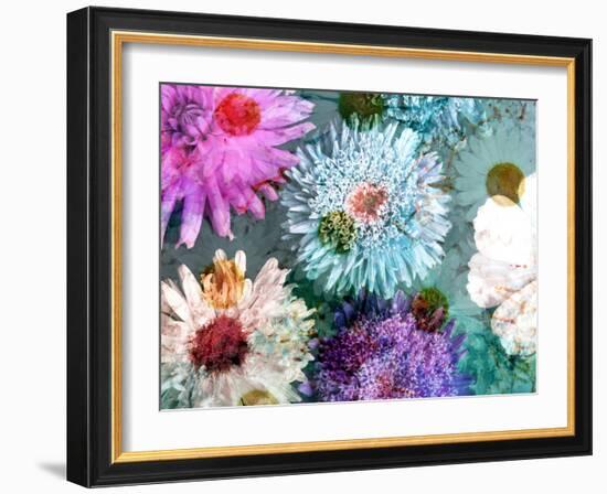Blossoms of Dahlia and Daisy Star, Poetic Photographic Layer Work-Alaya Gadeh-Framed Photographic Print