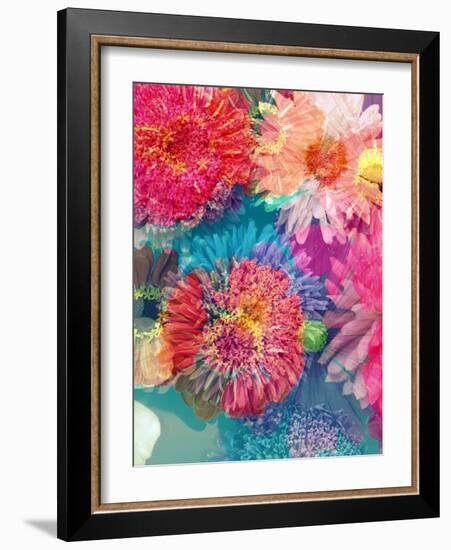 Blossoms of Dahlia and Daisy Star, Poetic Photographic Layer Work-Alaya Gadeh-Framed Photographic Print