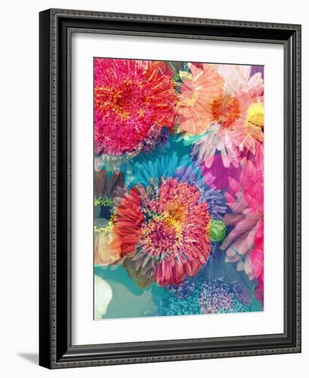 Blossoms of Dahlia and Daisy Star, Poetic Photographic Layer Work-Alaya Gadeh-Framed Photographic Print