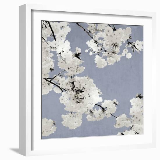 Blossoms on Blue I-Kate Bennett-Framed Art Print