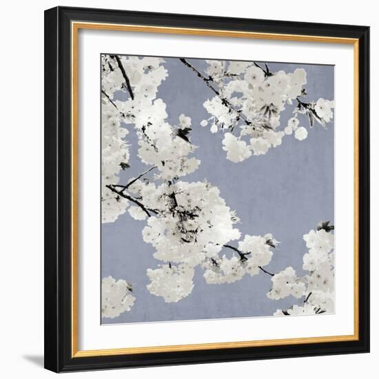 Blossoms on Blue I-Kate Bennett-Framed Art Print